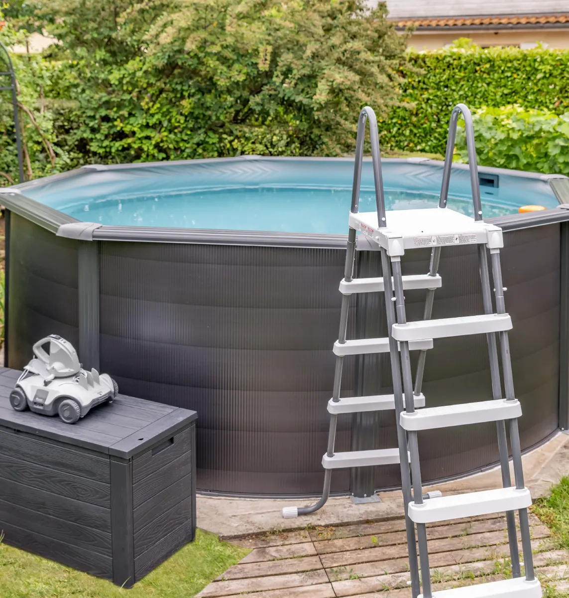 PISCINE ACIER 4,60 H 1,32 GRAPHITE