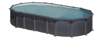 PISCINE ACIER 7,30x3,75 H 1,32 GRAPHITE SJF